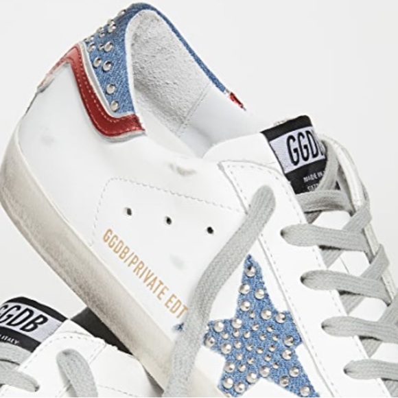 GGDB Golden Goose Superstars 38 Sneakers Red White Blue - Picture 6 of 12
